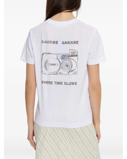 Samsøe & Samsøe White Sacamino Graphic T-Shirt