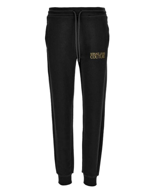 Versace Jeans Couture Black Logo-Print Track Pants