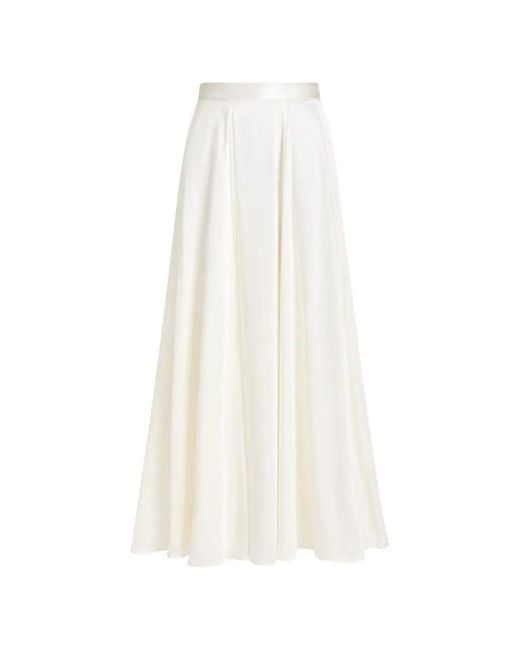 Temperley London White Amerie Satin Maxi Skirt