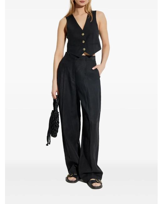 Forte Forte Black Button-Front Waistcoat