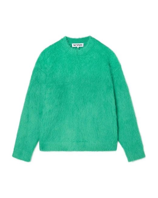 Sunnei Green Brushed Knitted Sweater