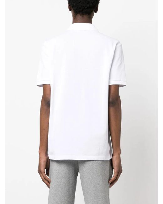 HUGO White Chest Logo-Print Polo Shirt for men