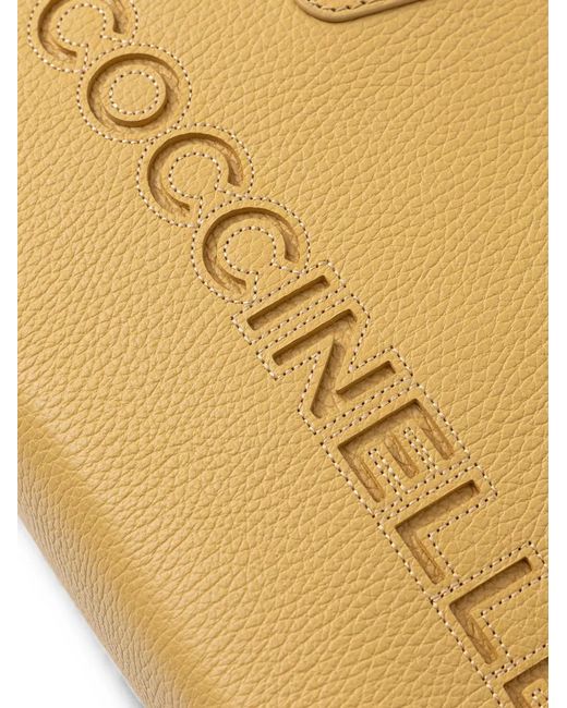 Coccinelle Metallic Logo-Debossed Pebbled Tote Bag