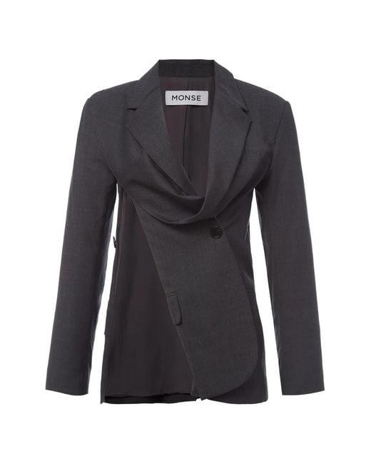 Monse Black Deconstructed Lapel Tailored Jacket