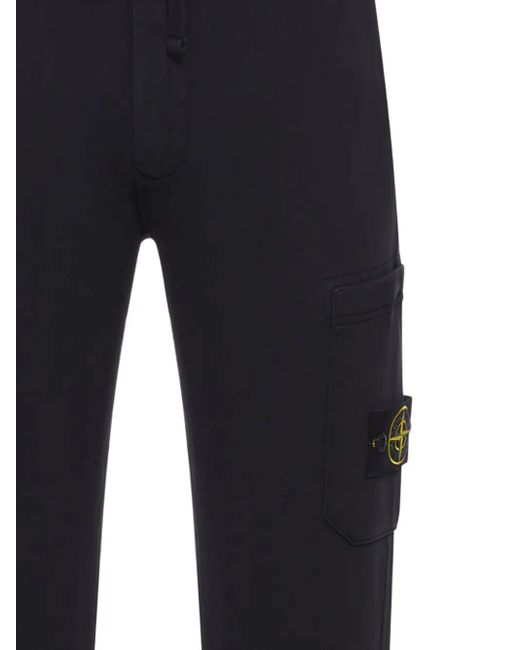 Stone Island Blue Patch-Pocket Cotton Track Pants for men