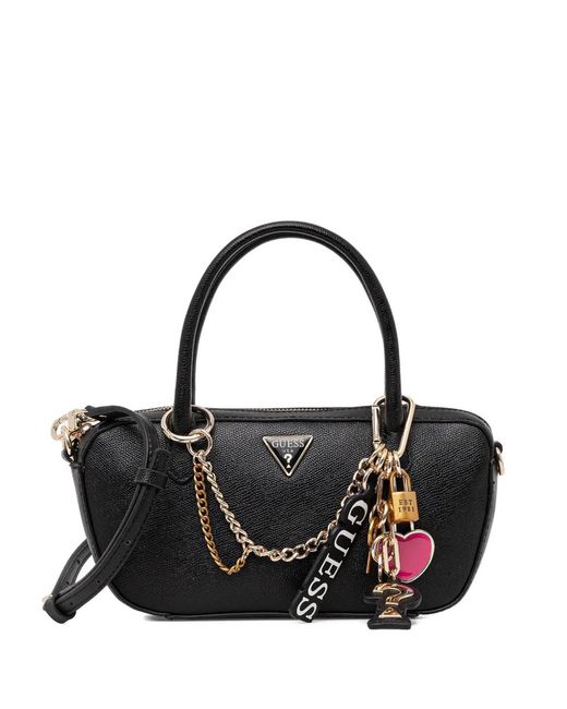 Guess Black Davina Logo-Detail Tote Bag