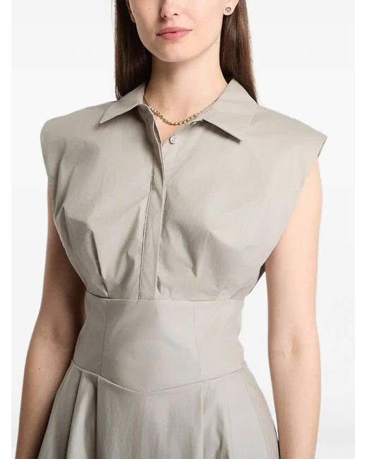 Guess White Sleeveless Pleated Midi Dress