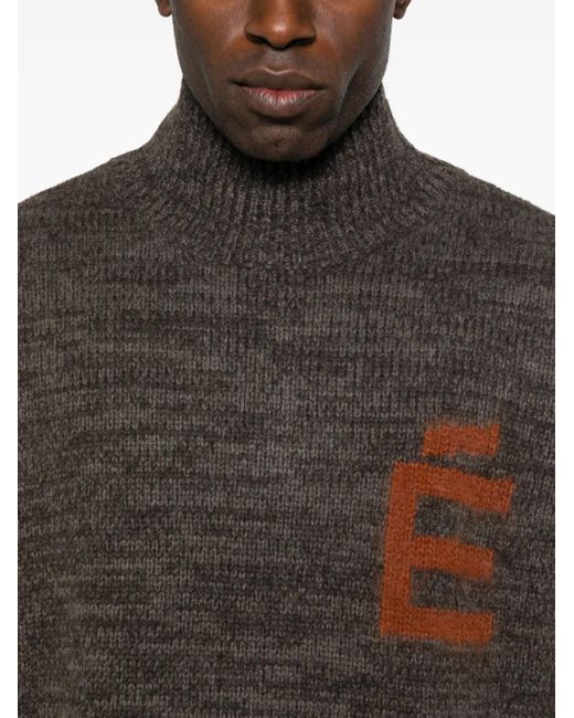 Etudes Studio Trui Met Trechterhals En Logo in het Brown