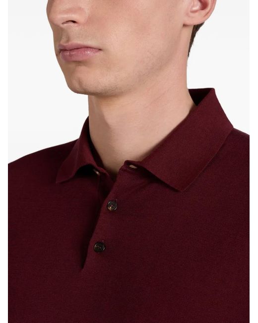Zanone Red Buttoned Polo Shirt for men