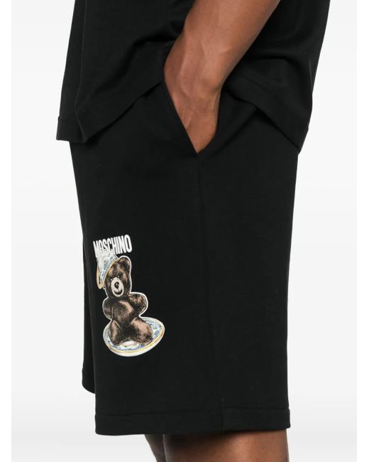 Moschino Black Teddy-Print Shorts for men