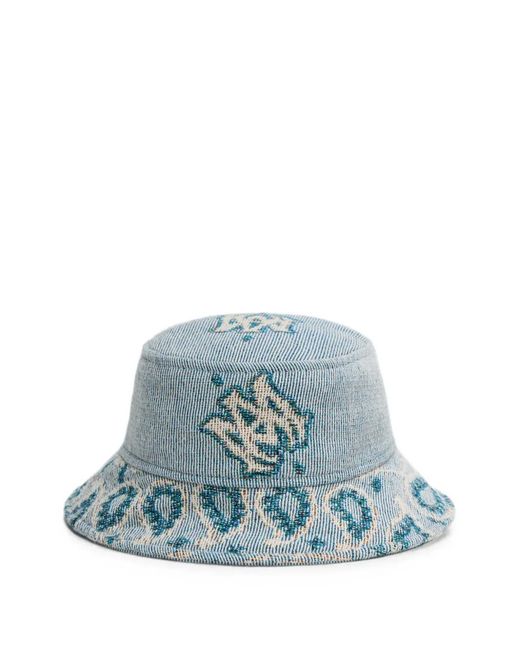 Amiri Blue Paisley Ma Blanket Bucket Hat for men