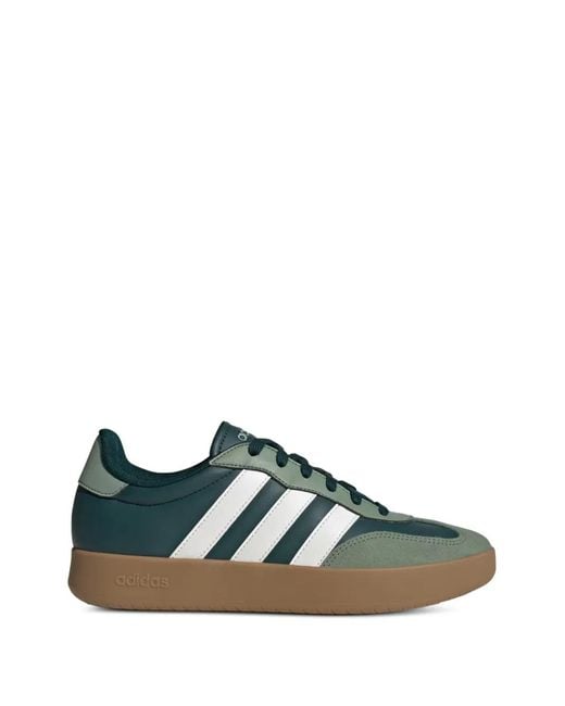 Adidas Green Barreda Lace-Up Suede Sneakers for men
