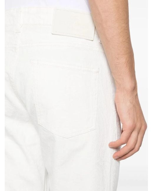 Etro White Paisley-Jacquard Straight-Leg Jeans for men