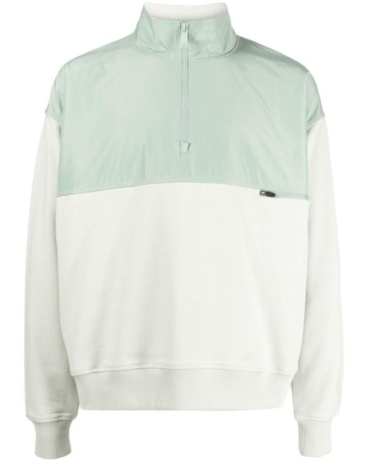 Alpha Tauri White Half-zip Panelled Sweatshirt for men