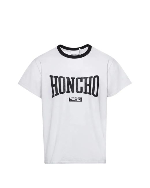 le PERE White Logo-Print T-Shirt for men