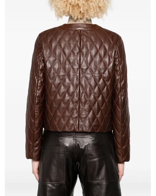 Nili Lotan Brown Quilted Leather Jacket