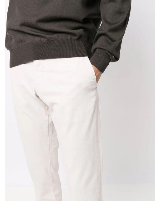 Jacob Cohen White Four-Pocket Stretch-Cotton Chinos for men