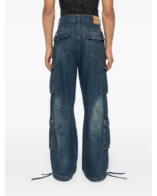 Jeans Cargo Dirt Bath A Gamba Ampia di M I S B H V in Blue da Uomo