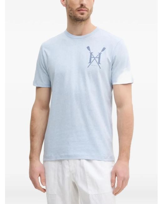 Hackett Blue Logo-Print T-Shirt for men