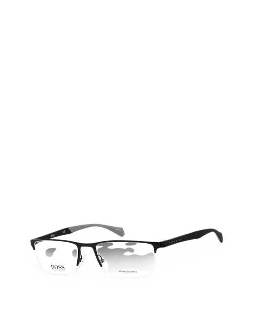 Boss White Rectangle-Frame Glasses for men