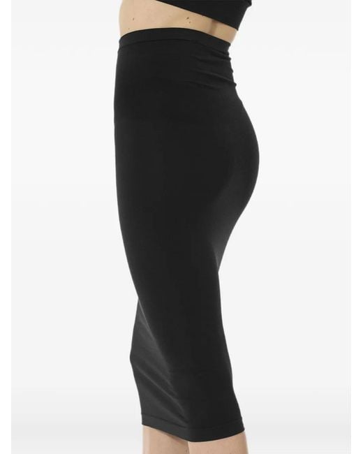 Wolford Black Seamless Circular-Knit Midi Skirt