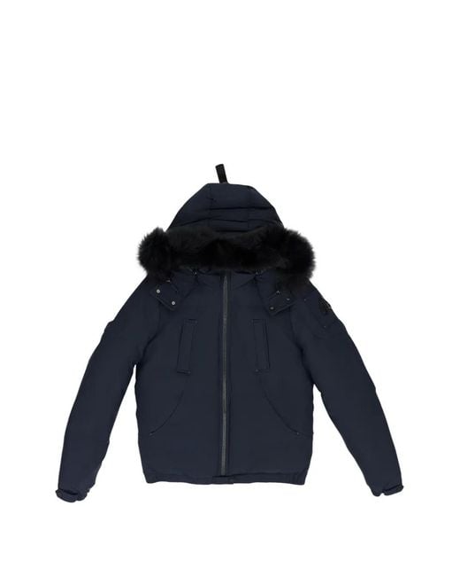 Moose Knuckles Blue Zip-Up Hooded Jacket