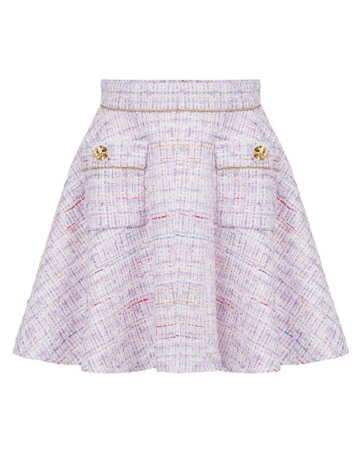 Minijupe en tweed Nina Ricci en coloris Purple