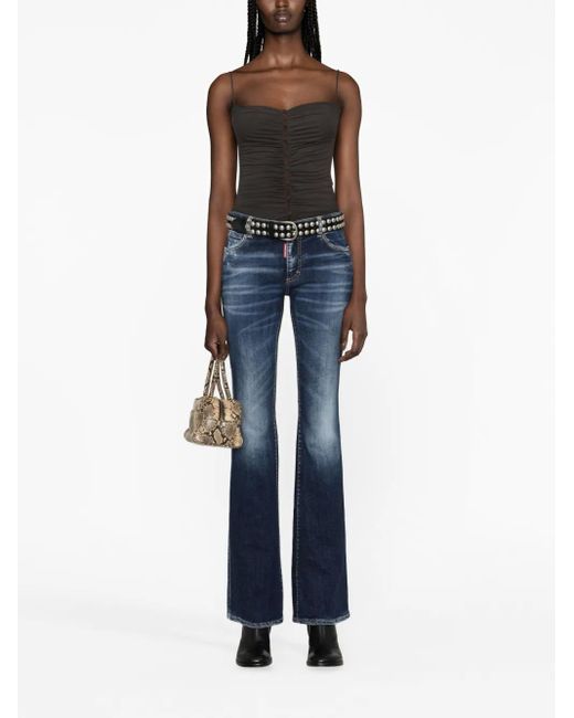 DSquared² Blue Distressed Flared Jeans