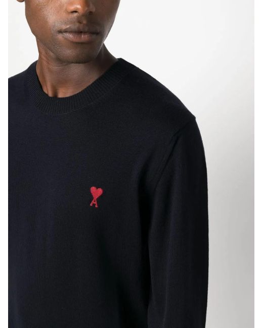 AMI Pullover Mit Ami De Coeur-Stickerei in Blue für Herren