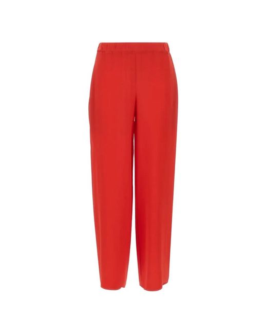 Kangra Red Silk Palazzo Pants