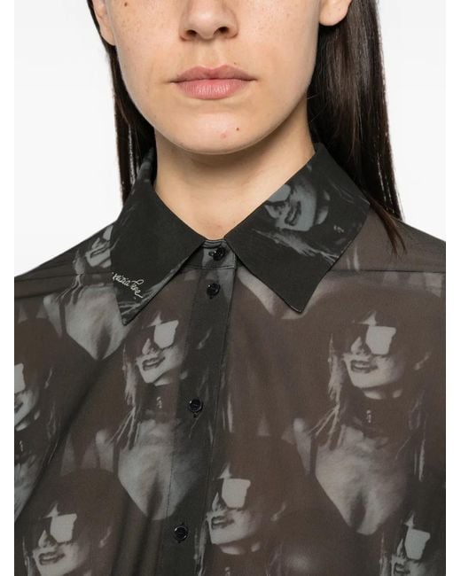 Patrizia Pepe Black Patrizia-Print Draped Dress