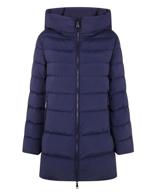 Seventy フーデッド キルティングコート Blue