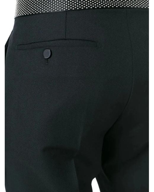 McQueen Black Studded-Waistband Tailored Trousers for men
