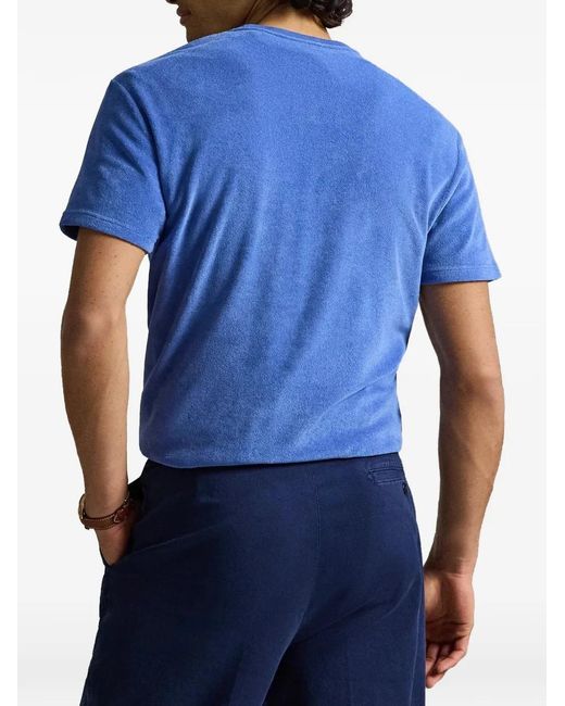 Polo Ralph Lauren Blue Terry-Textured T-Shirt for men