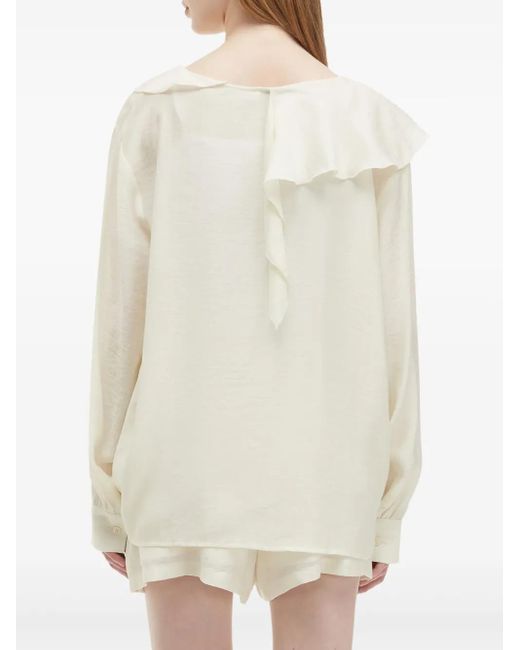 B+ AB ラッフル ブラウス&ショートパンツ セット White