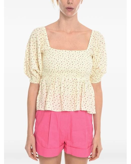 Notes Du Nord Red Floral-Print Blouse