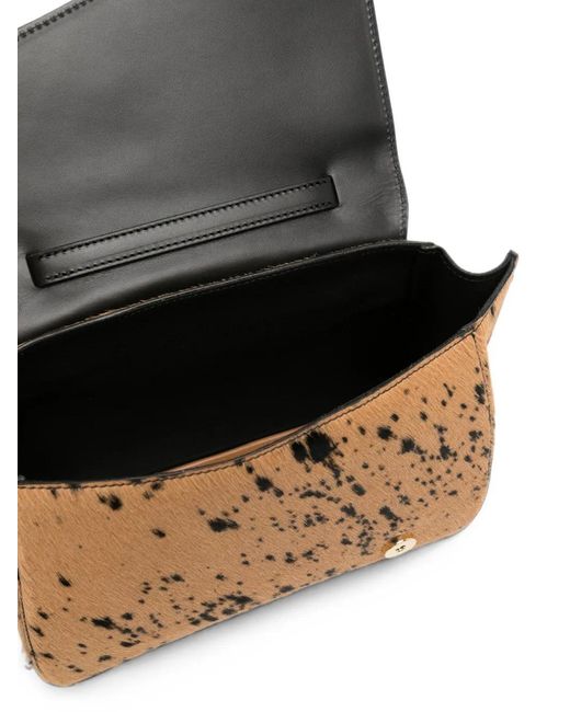 Atp Atelier Black Animal-Print Leather Tote Bag