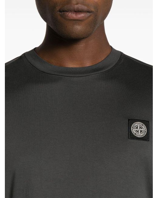 Stone Island T-Shirt mit Kompass-Patch in Gray für Herren