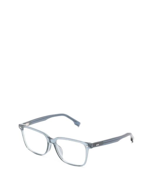 Boss White Rectangle-Frame Glasses for men