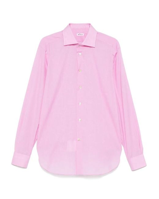 メンズ Kiton コットン シャツ Pink