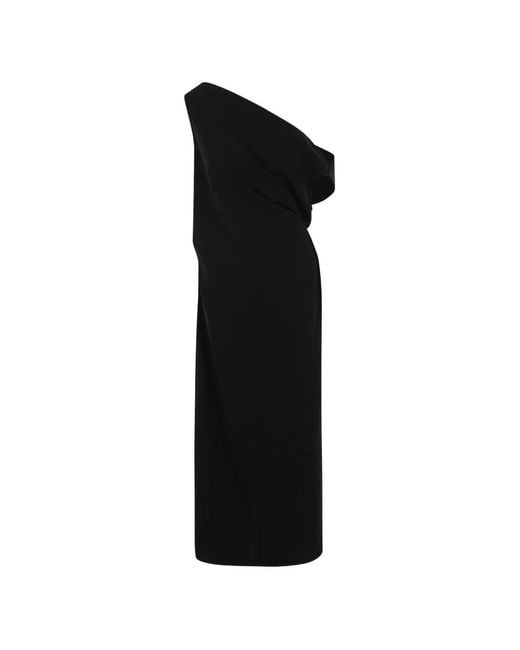 Co. Gedrapeerde Midi-Jurk in het Black