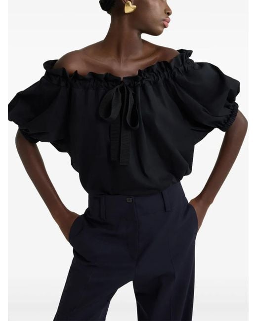 Patou Black Volume Jersey Top