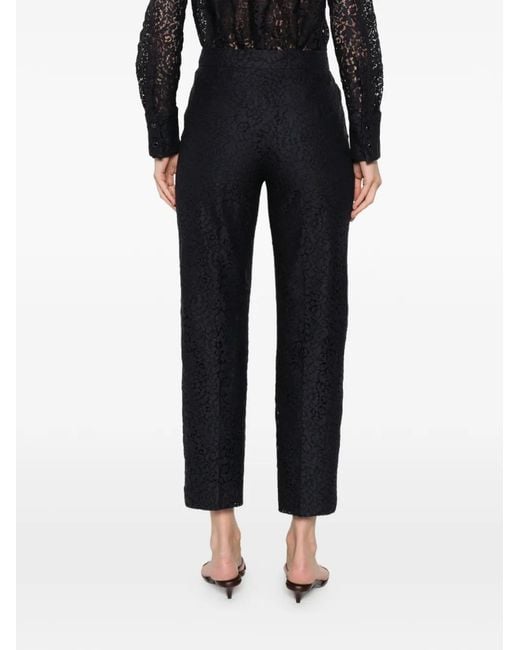Max Mara Blue Corona Lace Straight-Leg Trousers