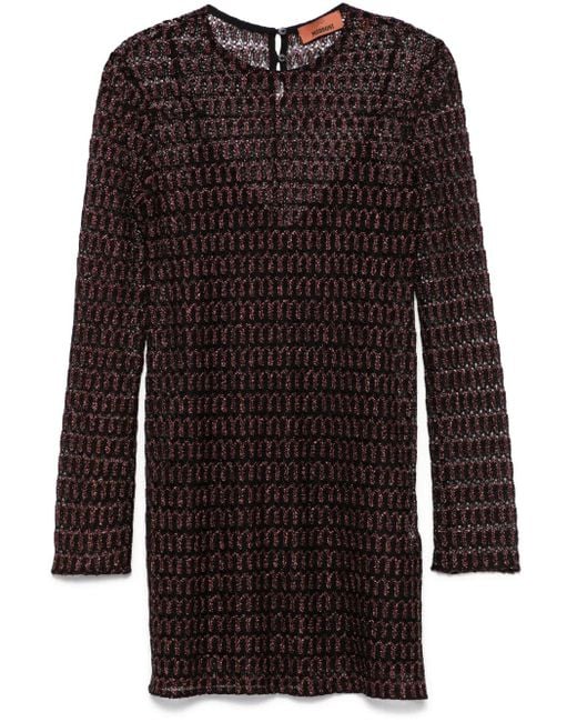 Missoni オープンニット ミニドレス Brown