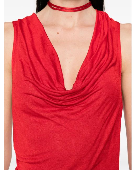Blumarine カウルネック トップ Red