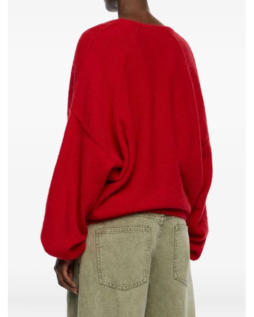 Bimba Y Lola Red V-Neck Long-Sleeve Top