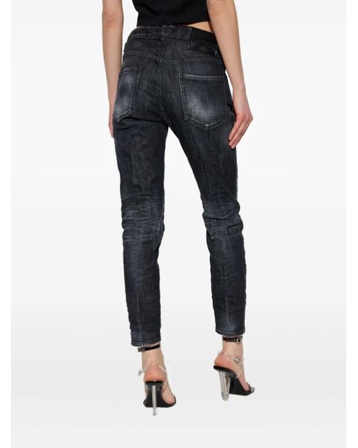 DSquared² Blue Ripped-Detail Jeans