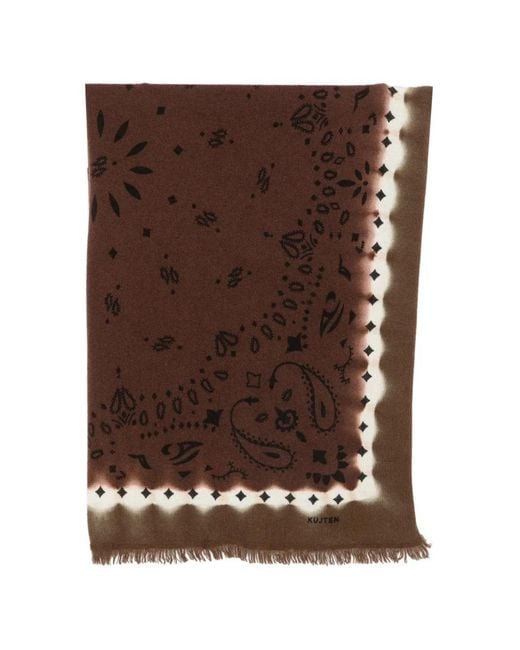 Kujten Brown Fringed Scarf