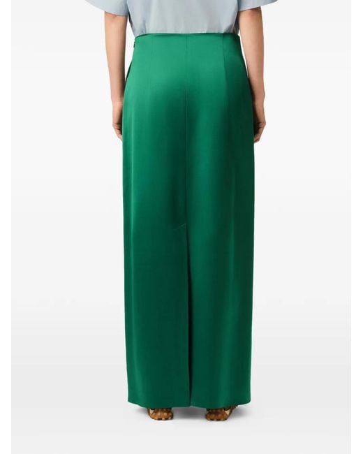 AMI Green Wool And Viscose Straight Skirt