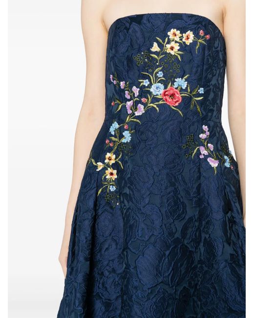Sachin & Babi Blue Belle Floral-Embroidered Maxi Dress
